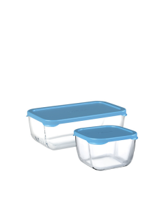 Set Contenedor de Alimentos Snow Box  Tapa Plastica Pasabahce